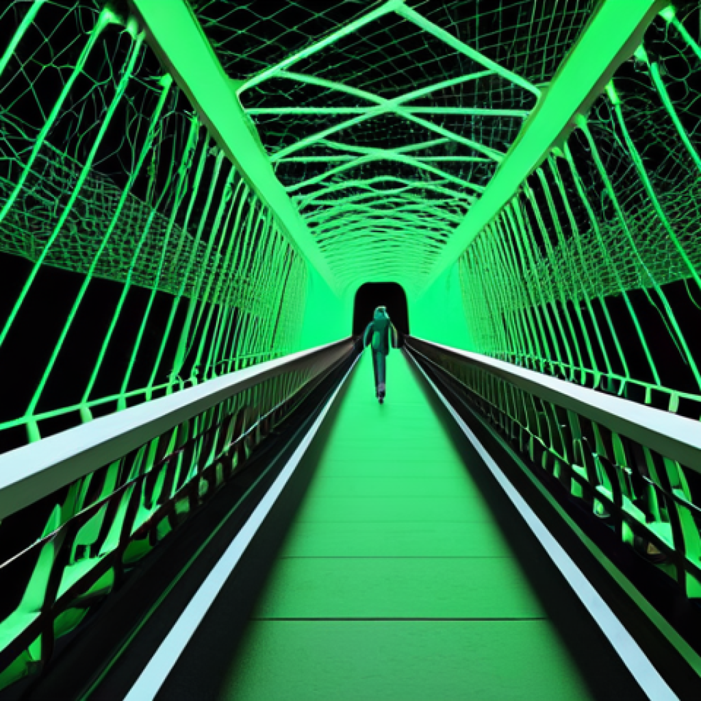 **Prompt:** A dynamic, futuristic image depicting a glowing bridge connecting two distinct digital landscapes. On one side, abstract representations of traditional programming code (like green on black text, foundational algorithms). On the other side, vibrant, flowing neural network structures and data visualizations, symbolizing AI. A diverse group of young students and an instructor are confidently walking across or standing on this bridge, looking forward with optimism. The atmosphere should convey innovation and the exciting transition in education.