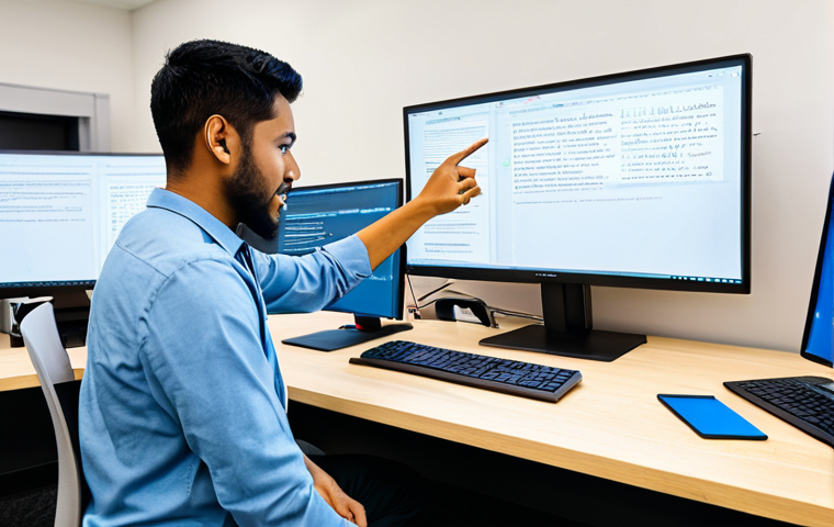 A professional coding teacher, mid-thirties, diverse ethnicity, wearing a modest business casual outfit, stands in a modern, brightly lit university computer lab. They are pointing to a code snippet on a large screen, actively engaging with two seated students (also fully clothed, diverse, and attentive) who are looking at their own laptops. The teacher has an encouraging expression, fostering a collaborative learning environment. The background shows other students working at their desks, with whiteboards displaying algorithms. The scene emphasizes innovation and a problem-solving mindset. safe for work, appropriate content, fully clothed, professional, perfect anatomy, correct proportions, natural pose, well-formed hands, proper finger count, natural body proportions, high quality, professional photography.