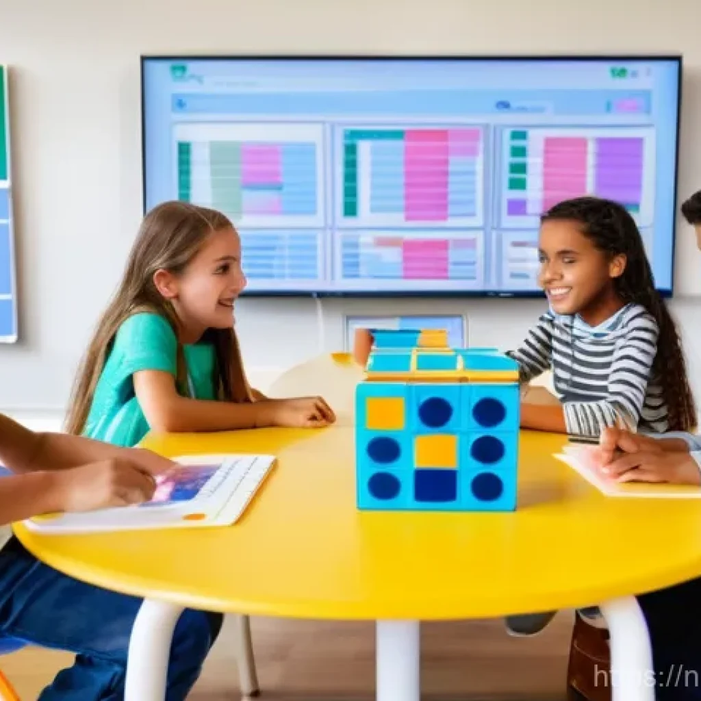 코딩교육지도사와 업계 트렌드 변화 - **Prompt:** A vibrant, engaging classroom scene in a modern Dutch school. Young students (around 8-1...