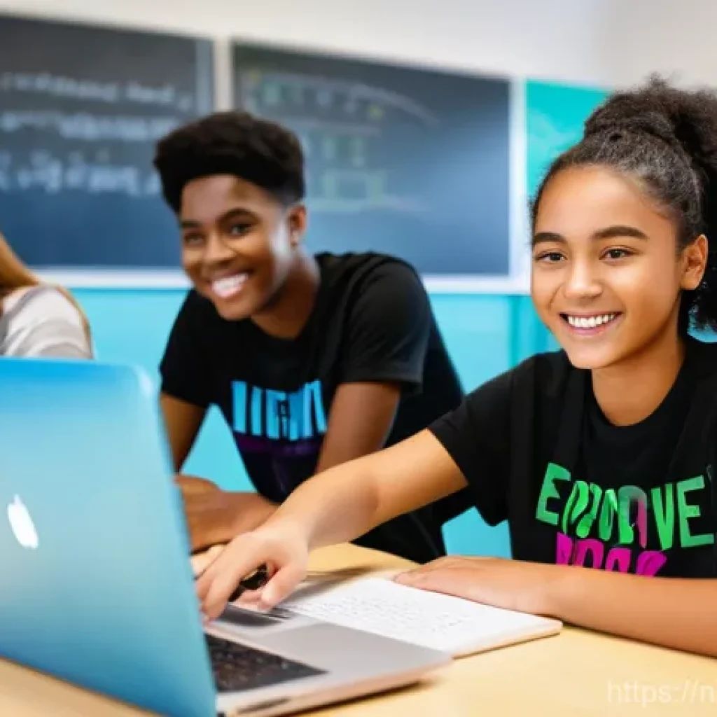 코딩교육지도사 취업 시 면접 질문 모음 - **Prompt:** A diverse group of young adults, aged 15-20, gathered in a bright, modern coding classro...