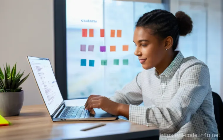 코딩교육지도사 시험 준비에 도움 되는 앱 - **"A focused young adult, approximately 25 years old, sits comfortably at a contemporary desk, engag...