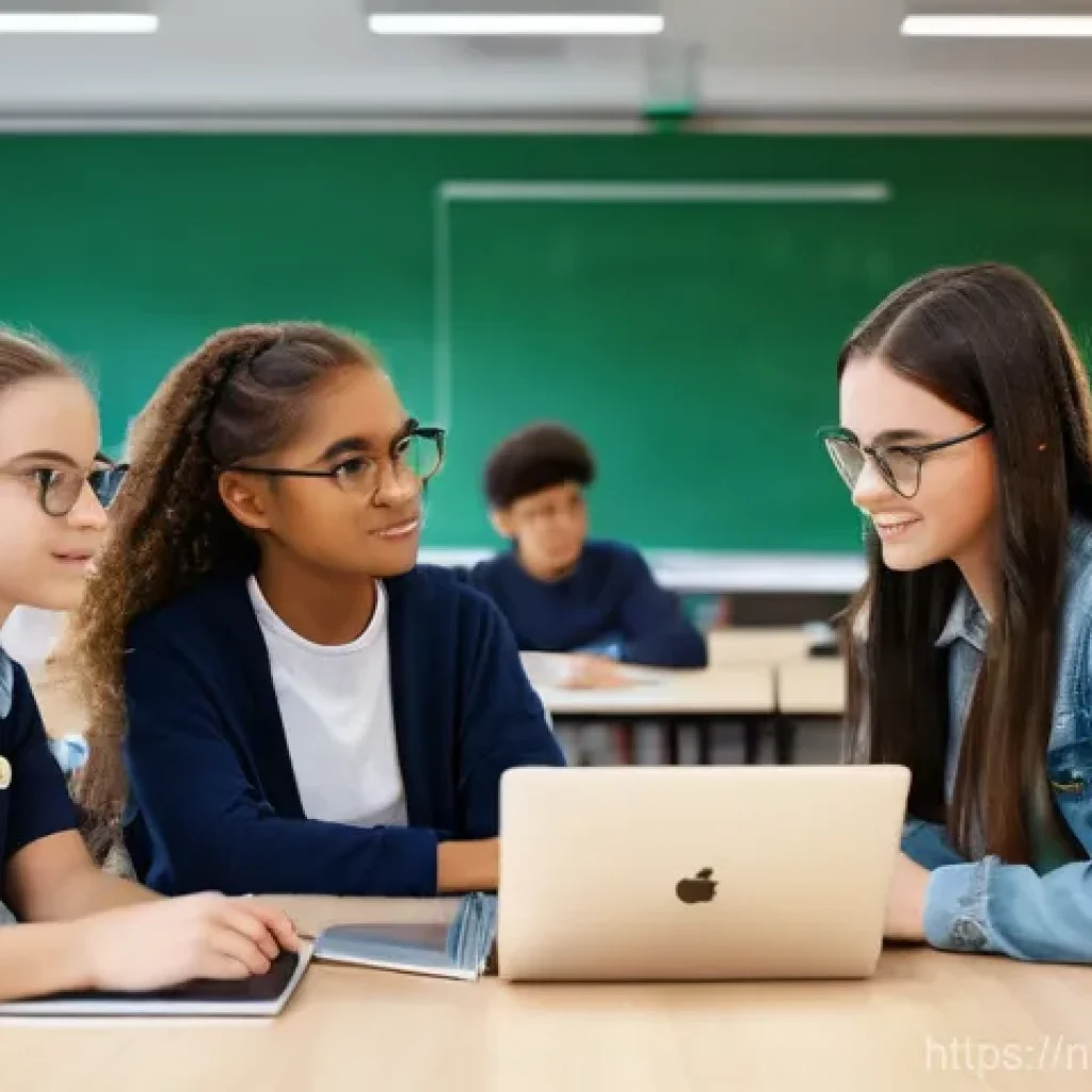 코딩교육지도사와 강의 스킬 개발 방법 - **Empathic Coding Instructor in a Diverse Classroom:** A warm and inviting image of a diverse group ...