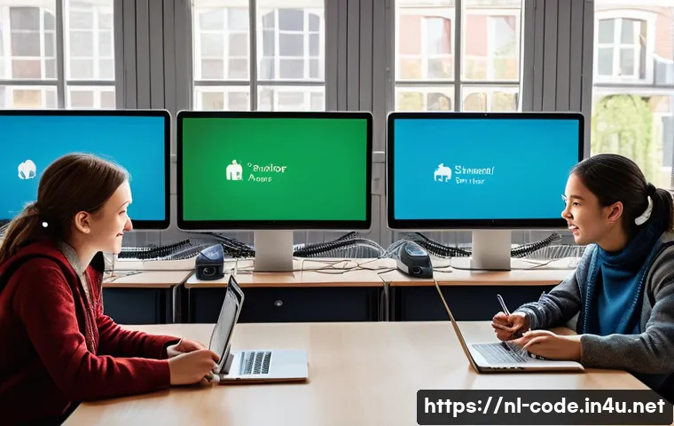 코딩교육지도사 연봉 협상 사례 - **Prompt:** A diverse group of young adult students (late teens to early twenties, dressed in modest...