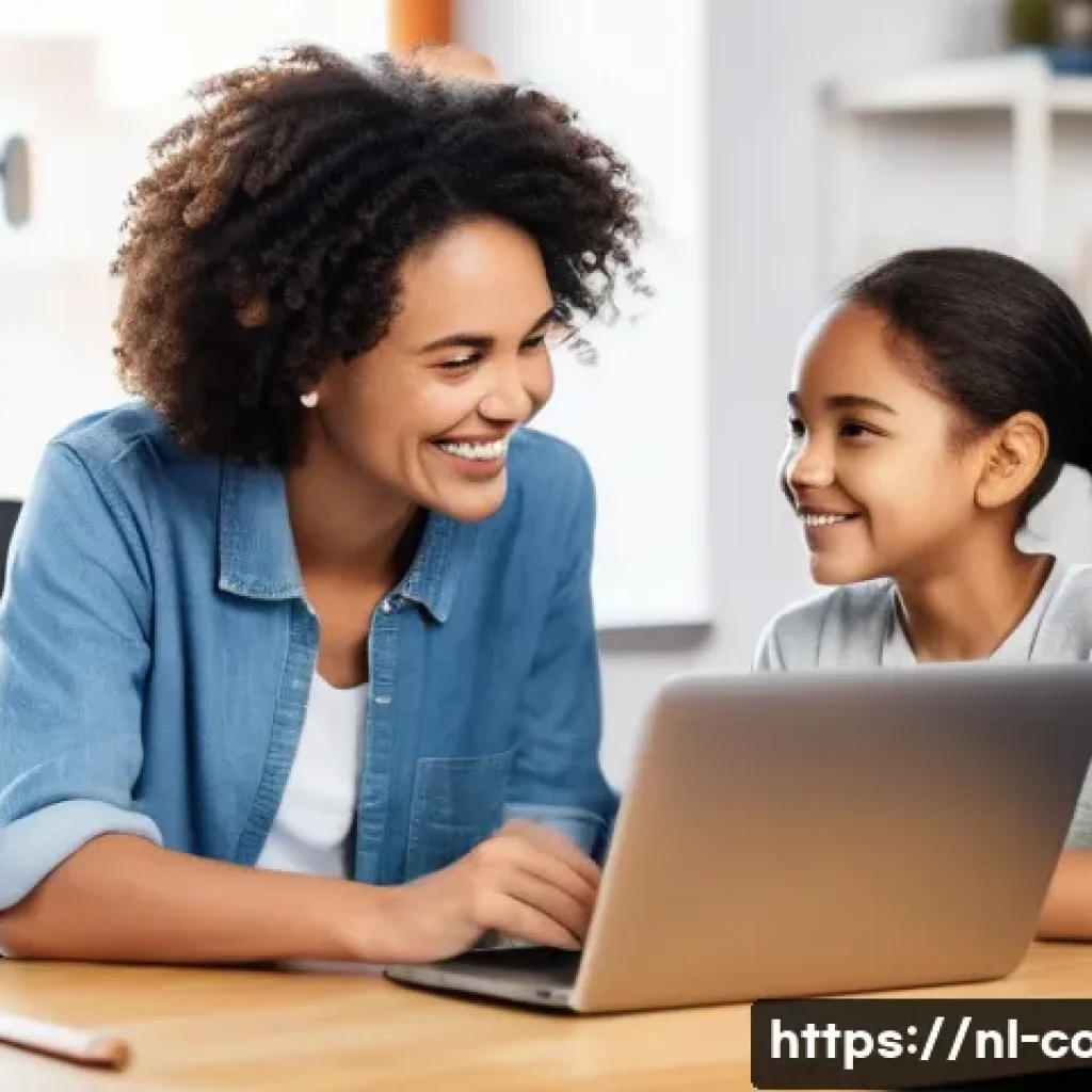 코딩교육지도사와 학습 관리 도구 추천 - **Prompt:** A heartwarming and bright scene showing a diverse child, around 8-10 years old, wearing ...