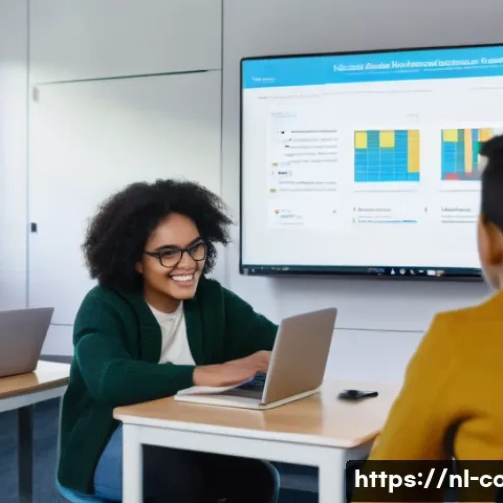 코딩교육지도사로서 초보 강사에게 주는 조언 - A diverse classroom scene in a modern Dutch school, showing a coding teacher attentively listening t...