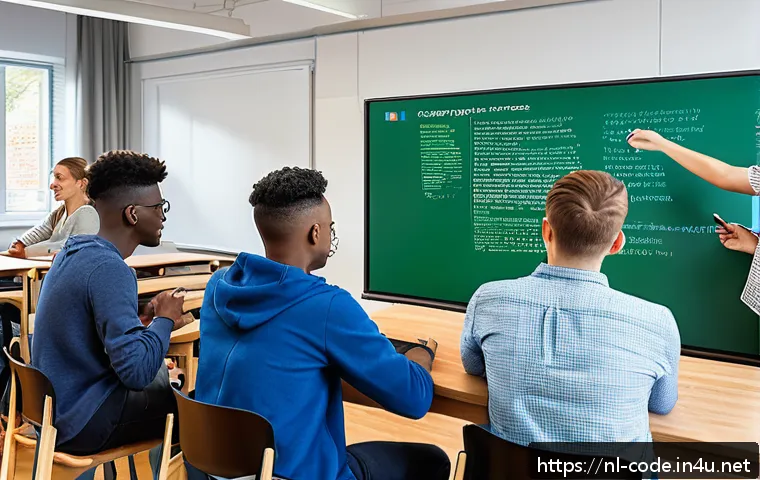 코딩교육지도사 업무 관련 법률 및 규정 - A professional coding trainer in a modern Dutch classroom setting, teaching a diverse group of adult...